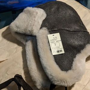 Leather with soft wool hunters cap